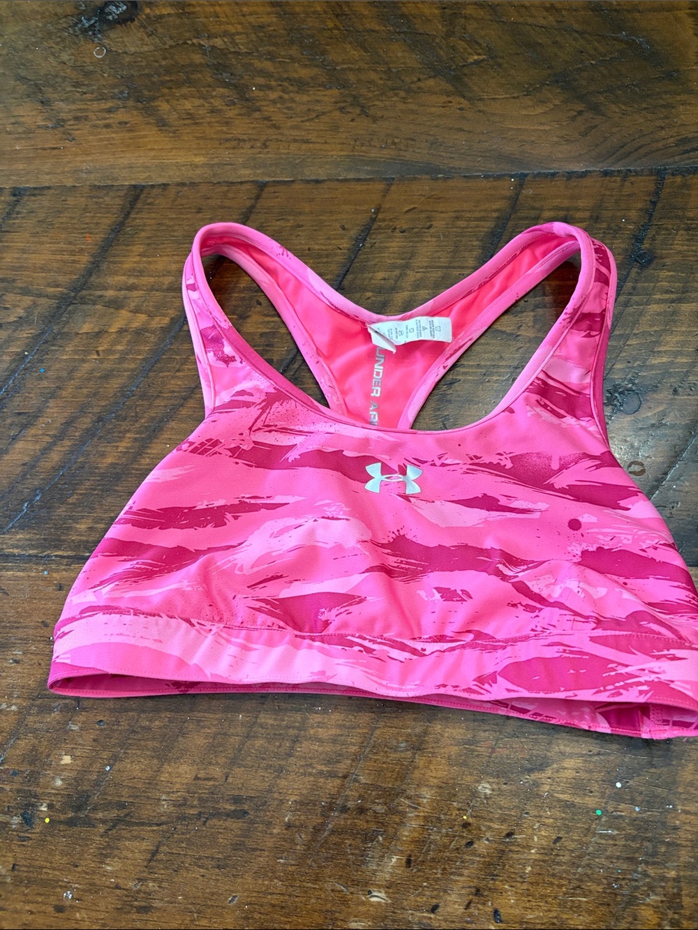 Under Armour Pink Camo Girls' Swim Rashguard Top